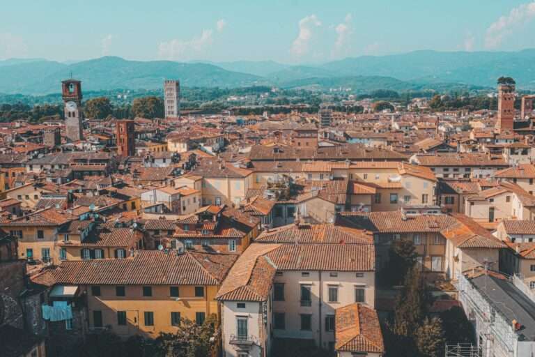 Lucca rooftops with the Guinigi Tower