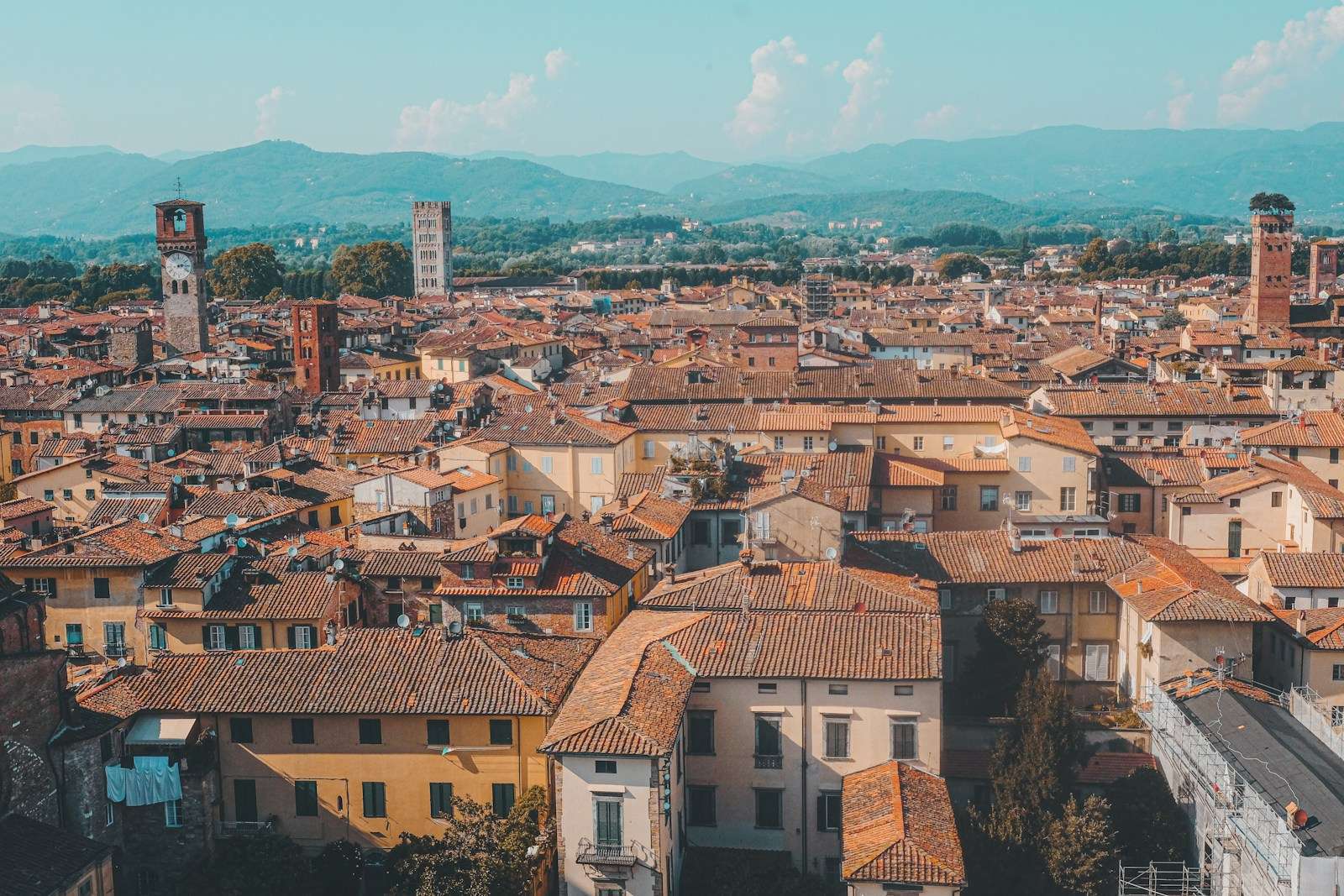 Lucca rooftops with the Guinigi Tower