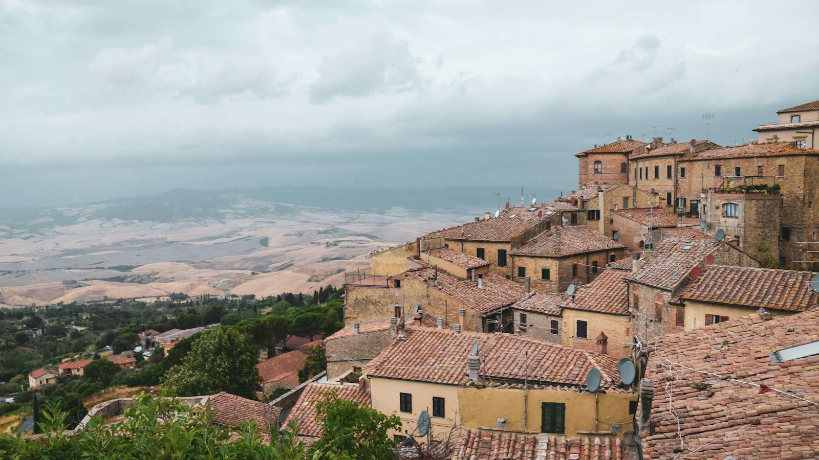 Volterra rooftops above the Val di Cecina